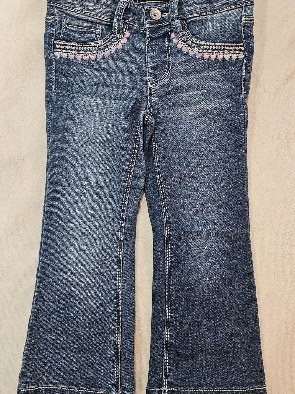 Squeeze Girls Snap-button Jeans With Butterflys - 2T